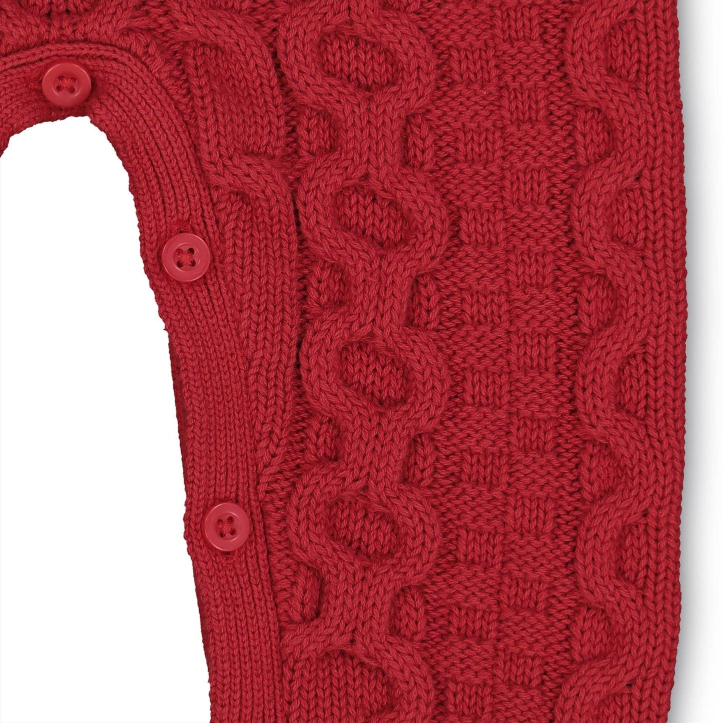 Red Organic Cable Knit Sweater Romper