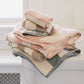 Organic Rugby Stripe Terry Towel & Washcloth Set - Pink Sand