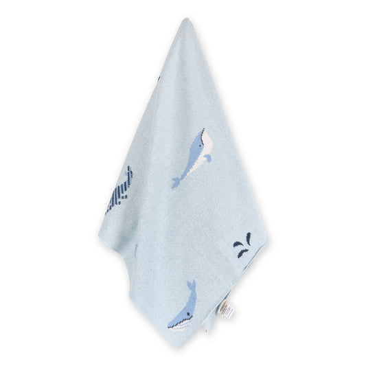 Organic Whales Jacquard Knit Blanket
