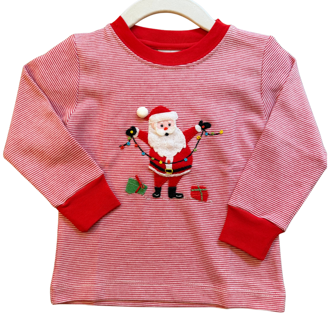 Twinkling Santa Pima Long Sleeve Shirt