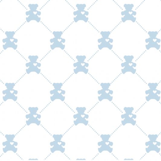 Pima Blue Teddy Bear Crib Sheet