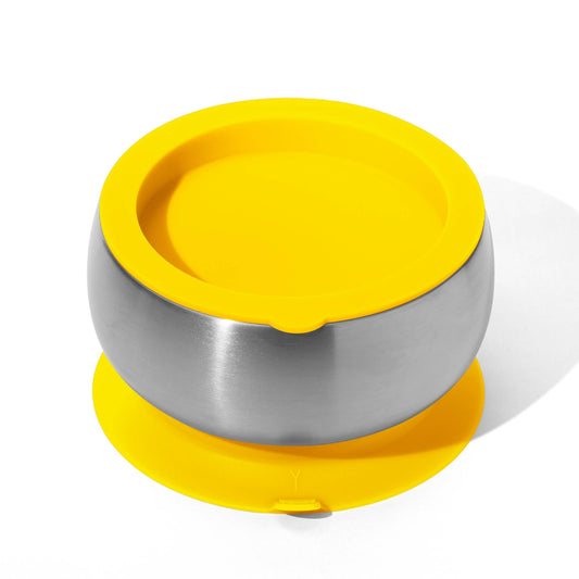 Stainless Steel Baby Bowl + Airtight Lid - Yellow