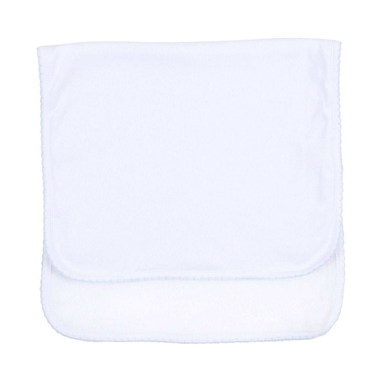 Essentials Blue Trim Pima Burp Cloth