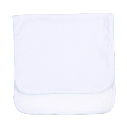 Essentials Blue Trim Pima Burp Cloth