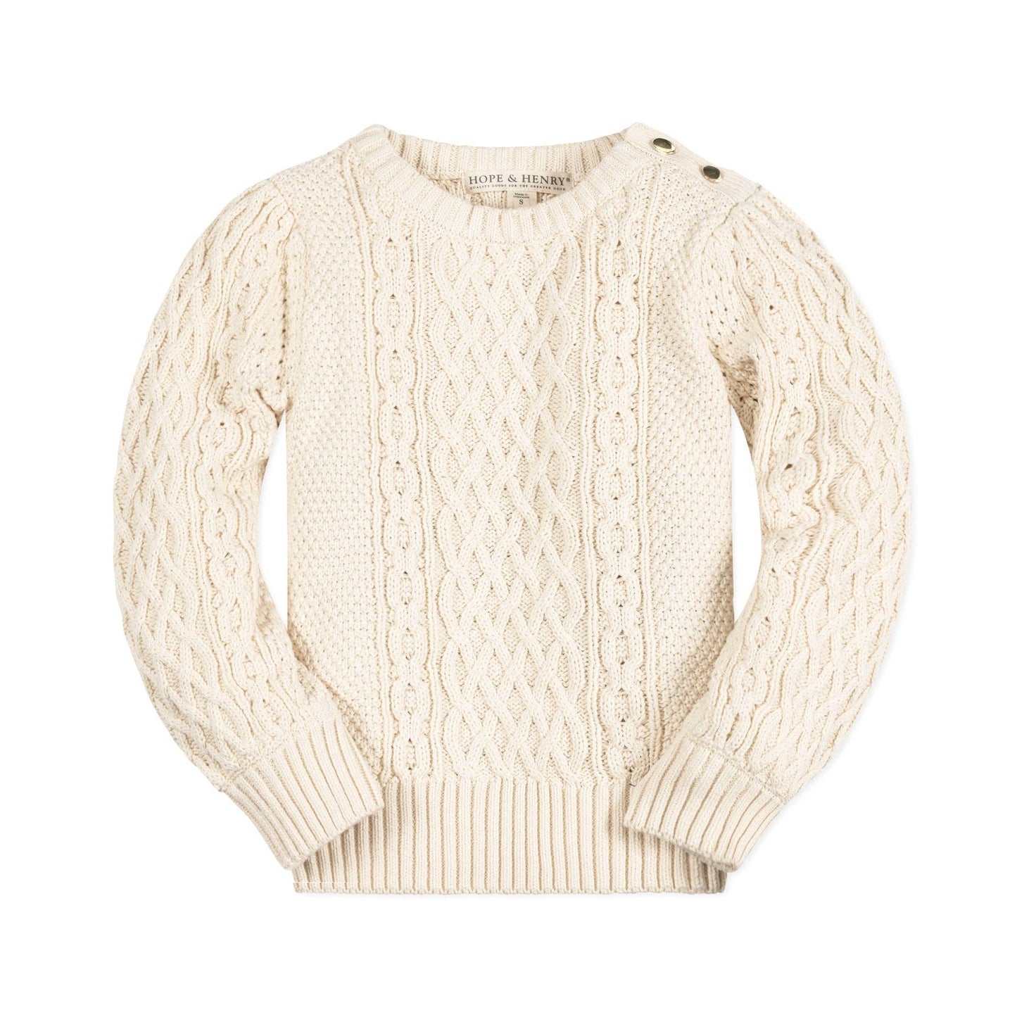 Organic Ivory Fisherman Sweater