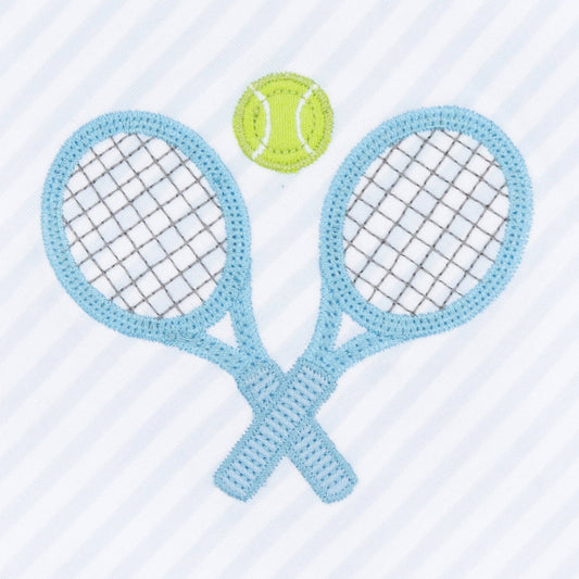 Courtside Cuties Blue Applique Pima Burp Cloth