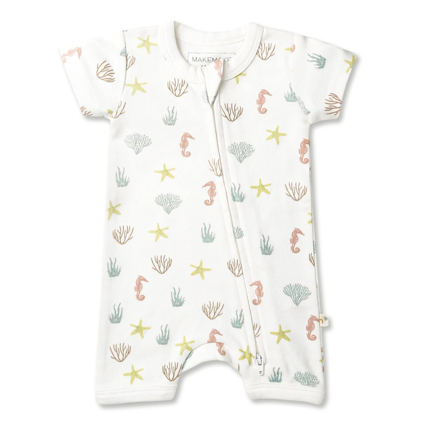 Coral Organic Short Zip Romper