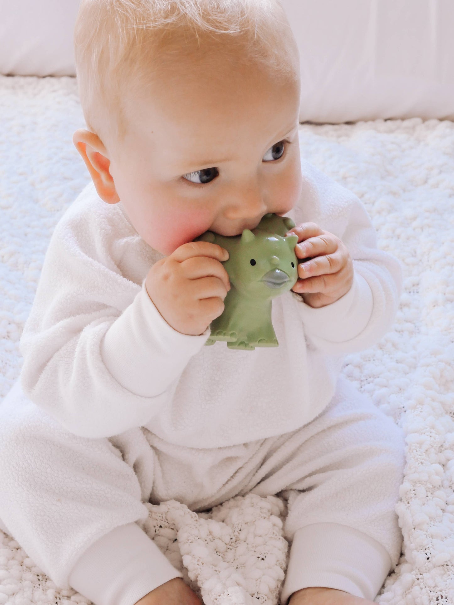 Dino Natural Rubber Teether, Rattle & Bath Toy