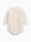 Organic Jamie Fleece Bubble Romper - Mini Polka / Ivory