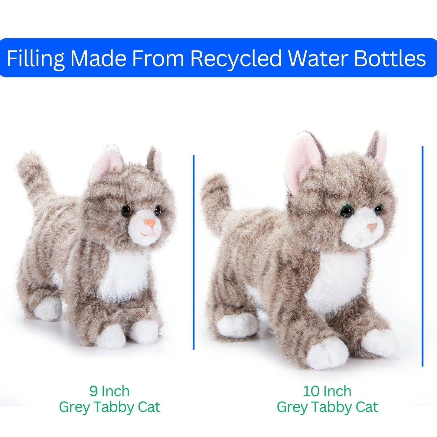 9" Grey Tabby Cat Stuffed Animal