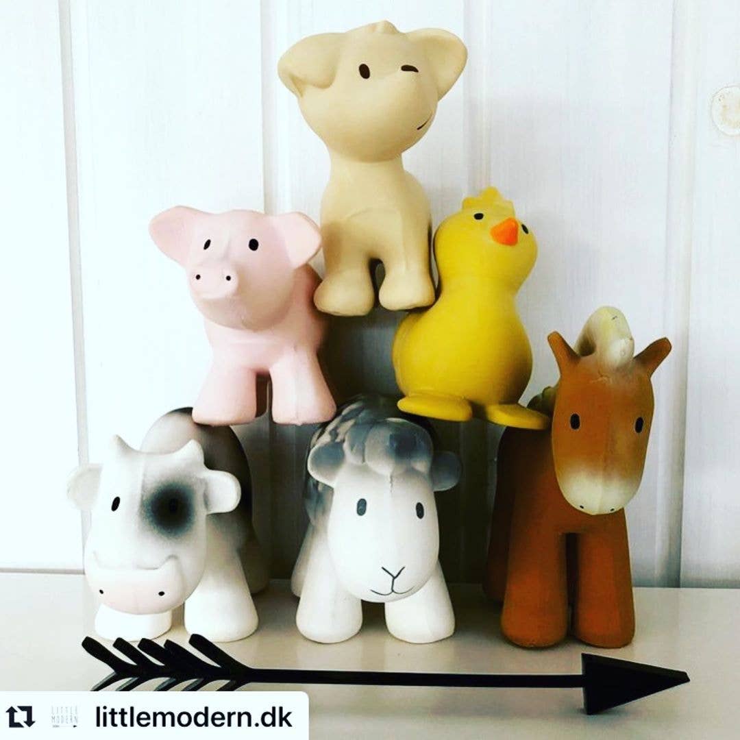 Natural Rubber Horse Teether Rattle