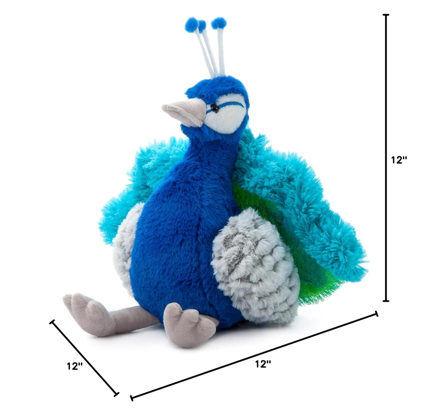 12" Wild Onez Peacock Bird Stuffed Animal