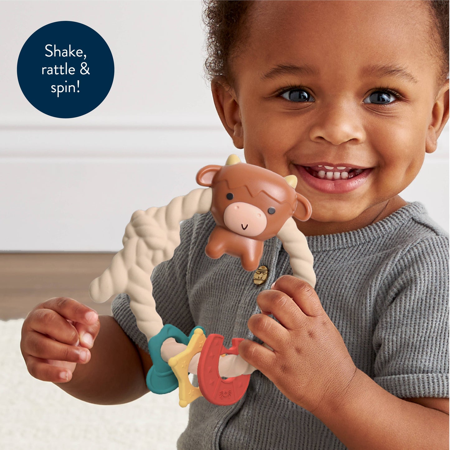 Silicone Teether Rattle Highland Cow