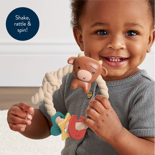Silicone Teether Rattle Highland Cow