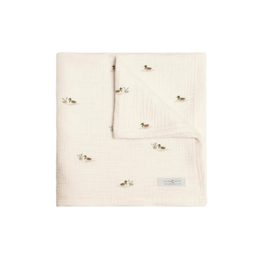 Organic Muslin Swaddle Blanket - Mallard