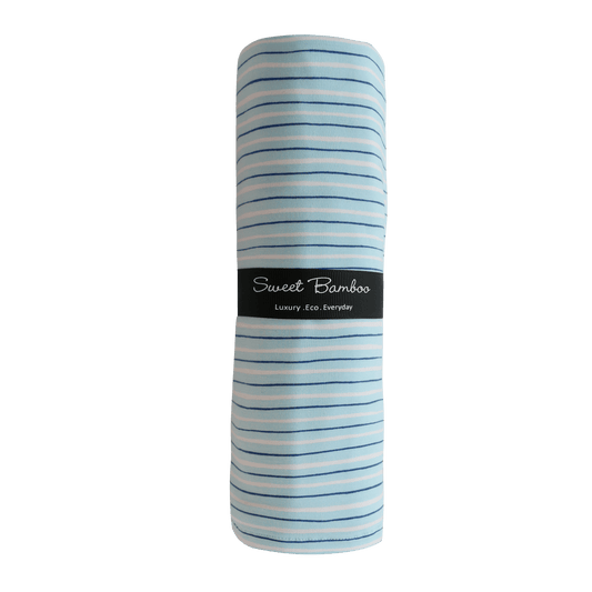 Bamboo Swaddle Blanket - Blue Stripe