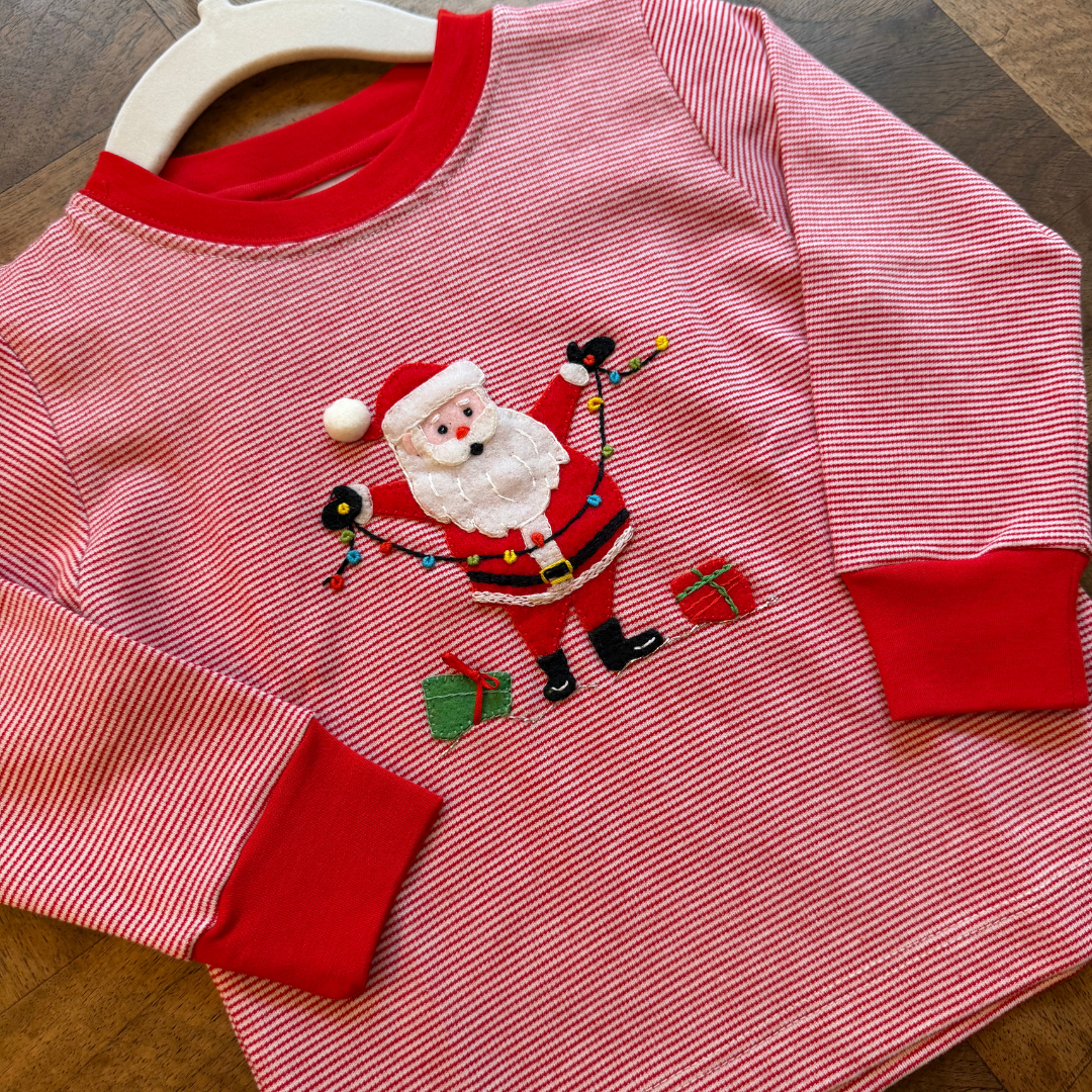 Twinkling Santa Pima Long Sleeve Shirt