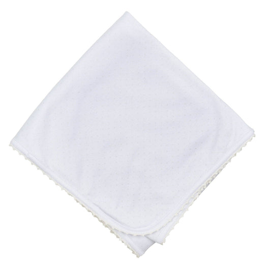 White Little Love Pima Receiving Blanket