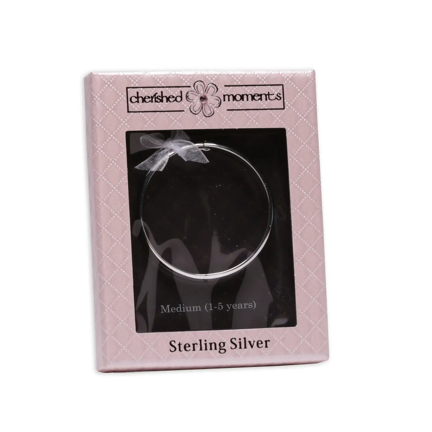 Classic Sterling Silver Bangle Bracelet: Medium 1-5 Years