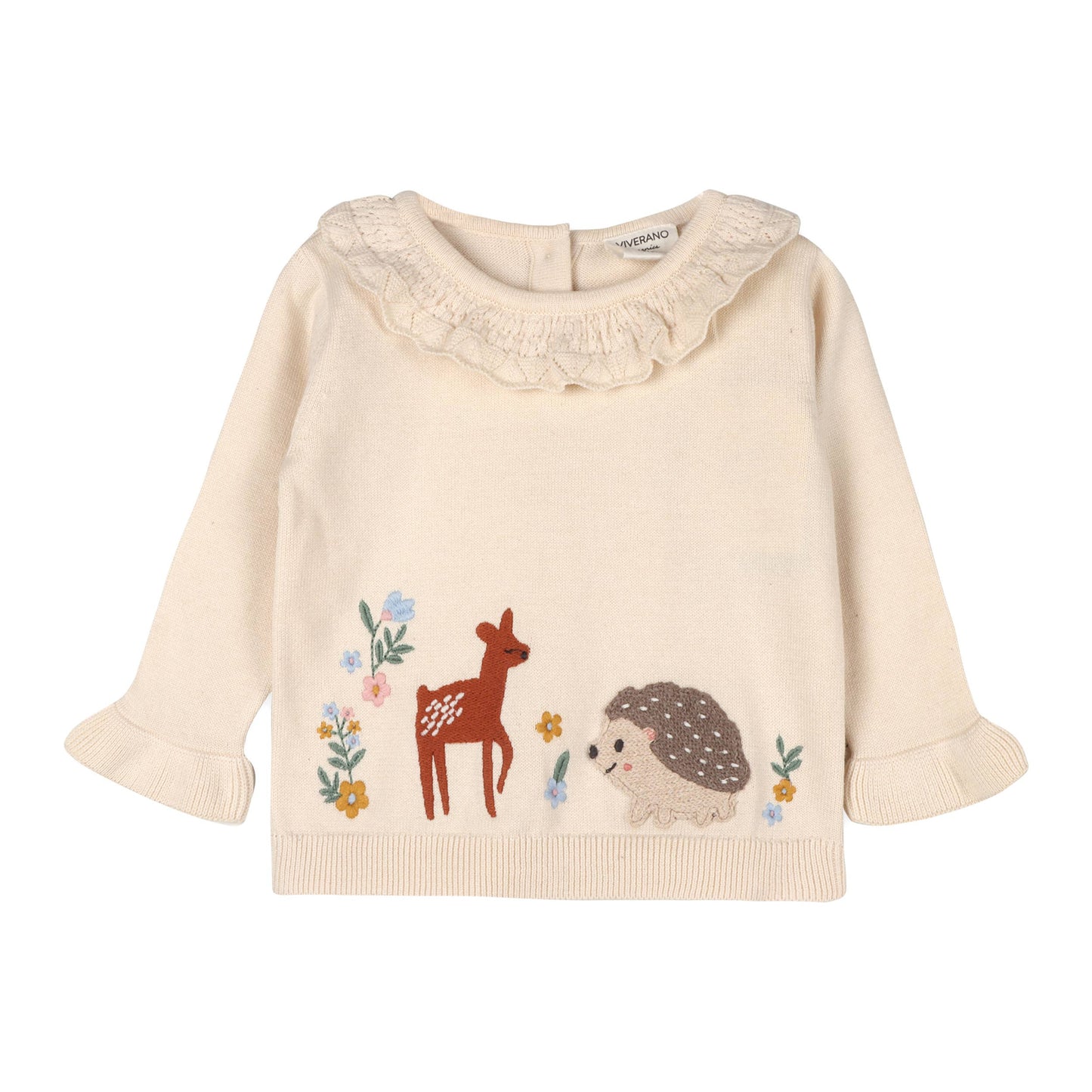 Organic Woodland Embroidered Knit Sweater and Pant Set