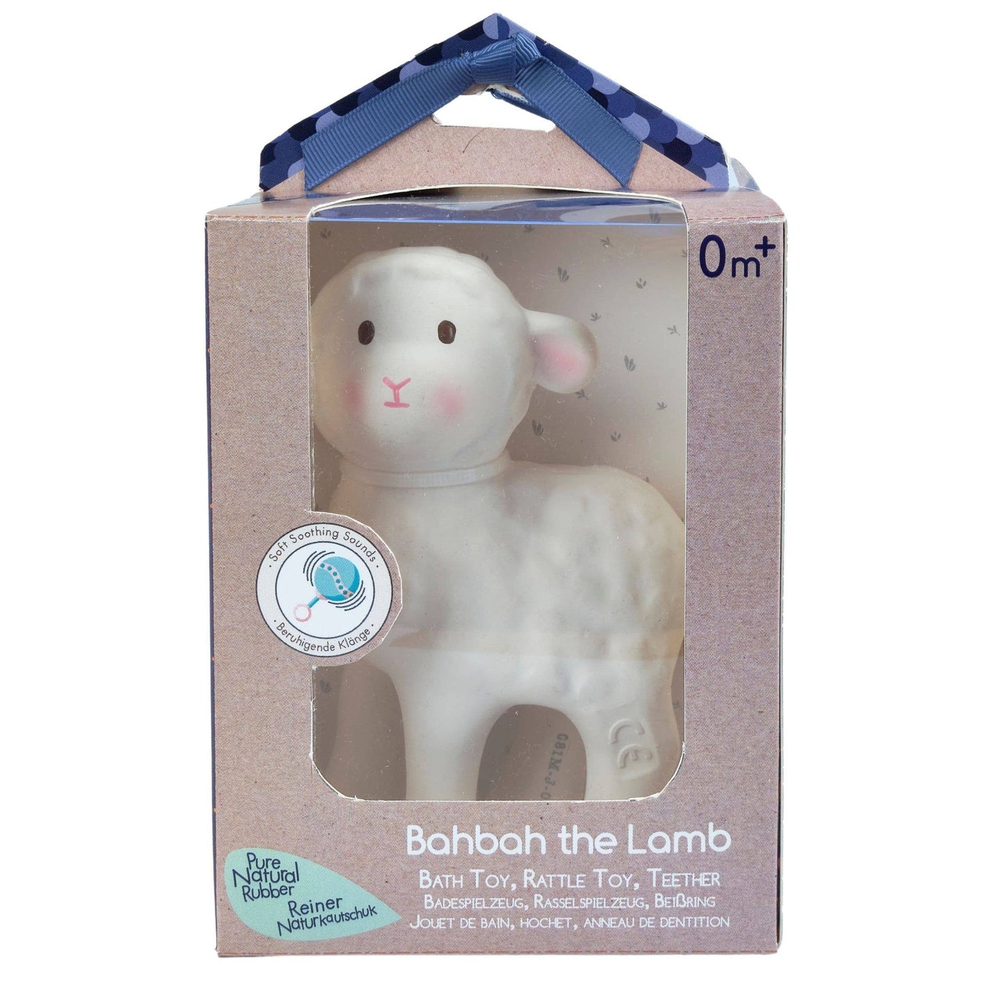 Bahbah the Lamb Organic Rubber Teether and Rattle