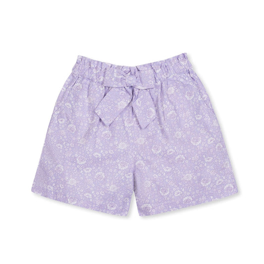 Organic Lavender Floral Linen Shorts
