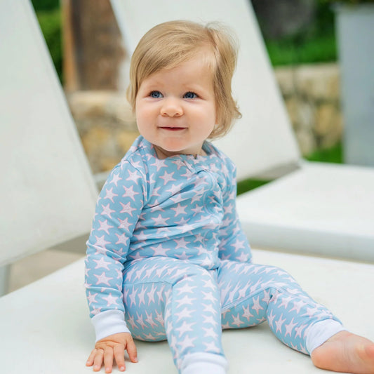 Parker Zip Pima Pajamas - Seaside Starfish
