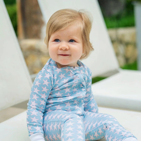 Parker Zip Pima Pajamas - Seaside Starfish