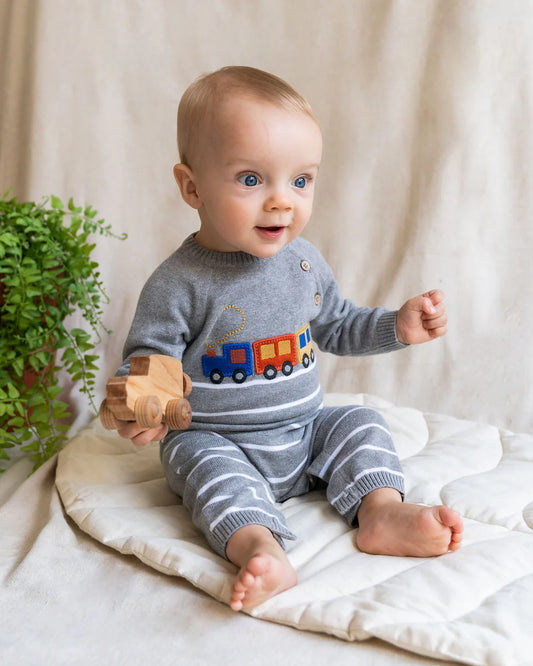 Organic Train Applique Jumpsuit