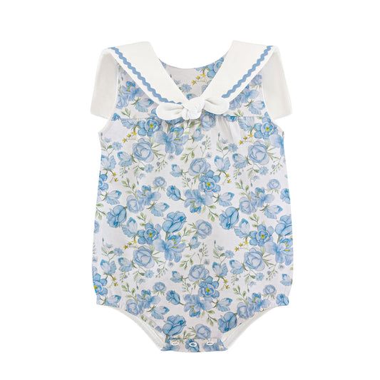 Spring in Blue Pima Sailor Collar Bubble