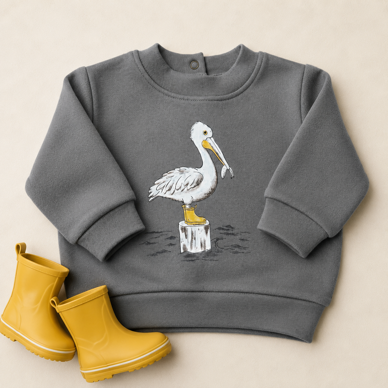 Organic Pelican Cozy Fleece Crewneck Sweatshirt