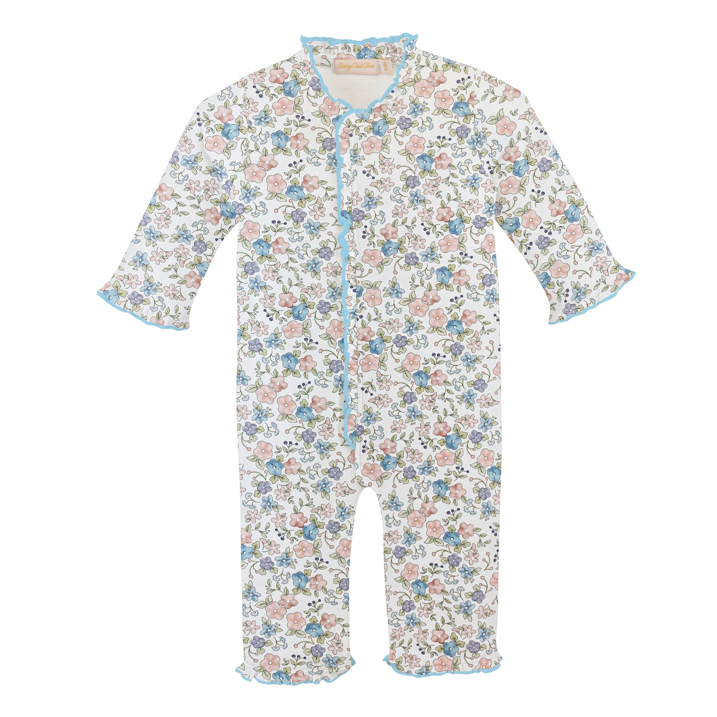 Soft Floral Pima Ruffle Coverall