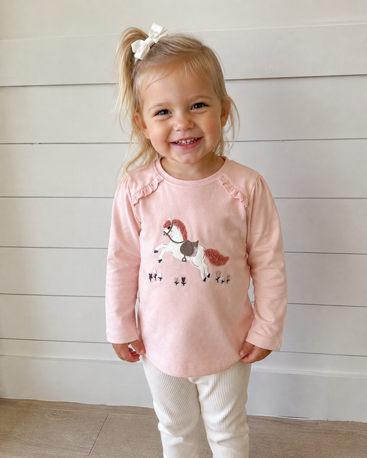 Organic Horse Textured Long Sleeve Shirt