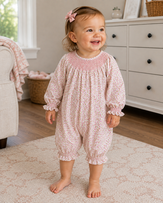 Melody Hand Smocked Pima Bishop Bubble