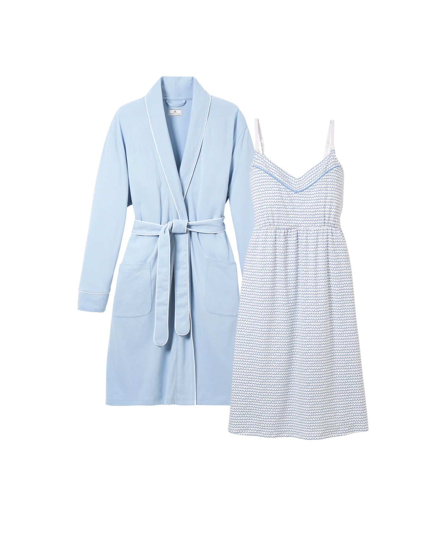 The Essential Pima Maternity Set - Periwinkle & La Mer