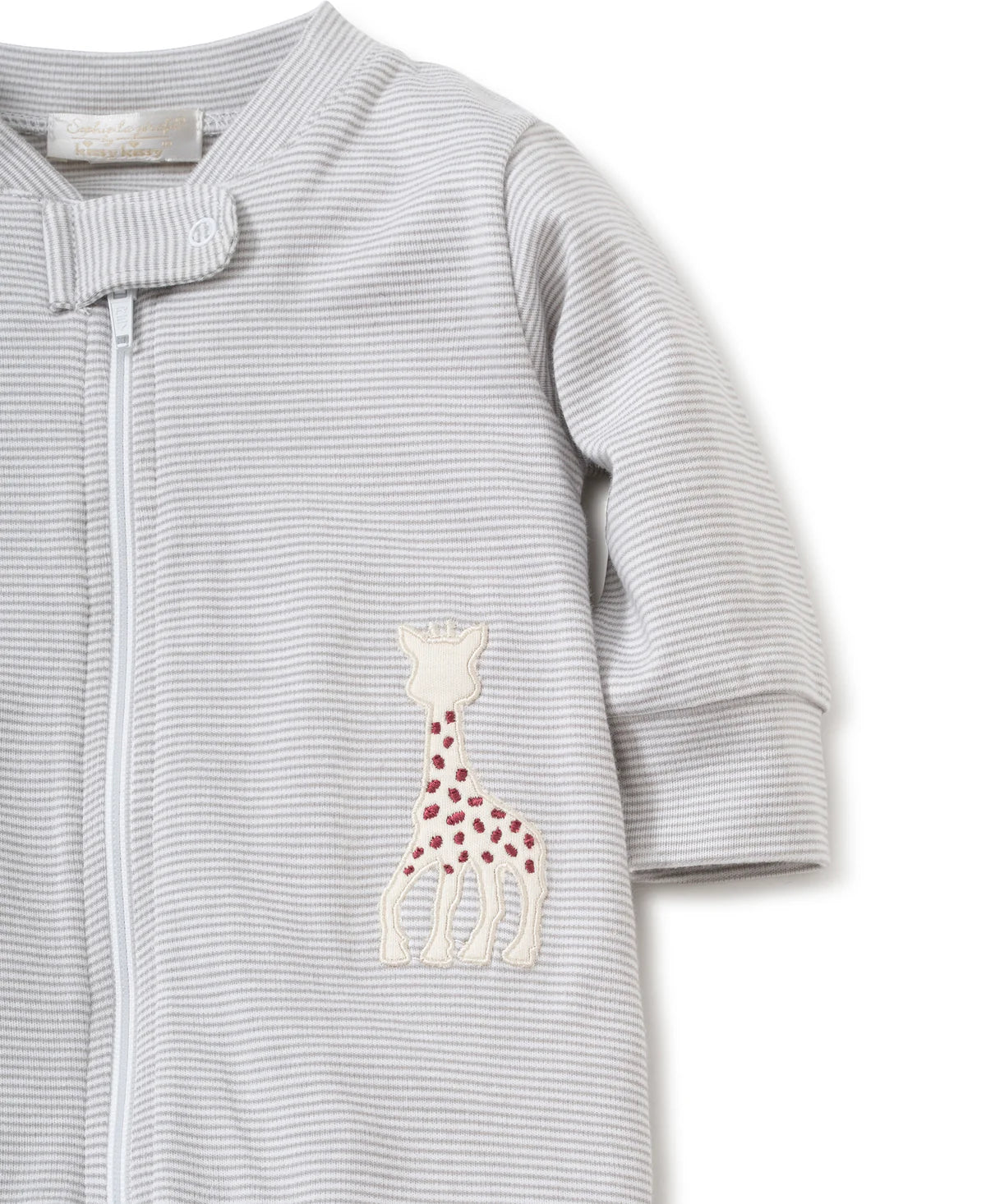 Gray Sophie Stripe Zip Pima Footie