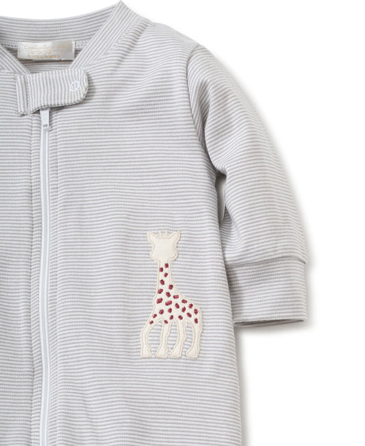 Gray Sophie Stripe Zip Pima Footie