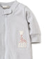 Gray Sophie Stripe Zip Pima Footie