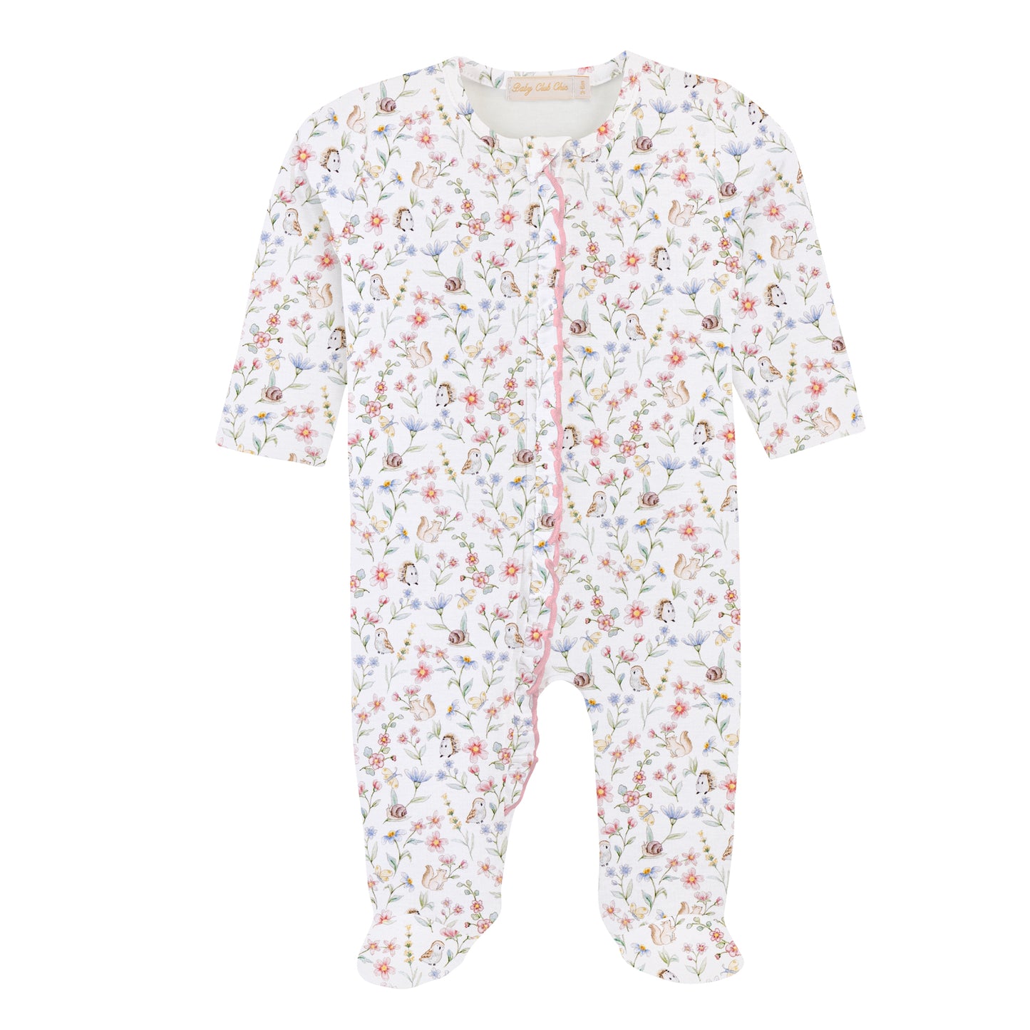 Bloomie Friends Pima Zip Ruffle Footie