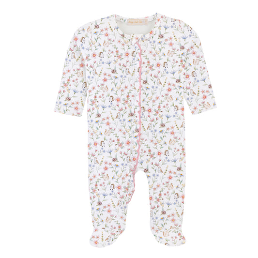 Bloomie Friends Pima Zip Ruffle Footie