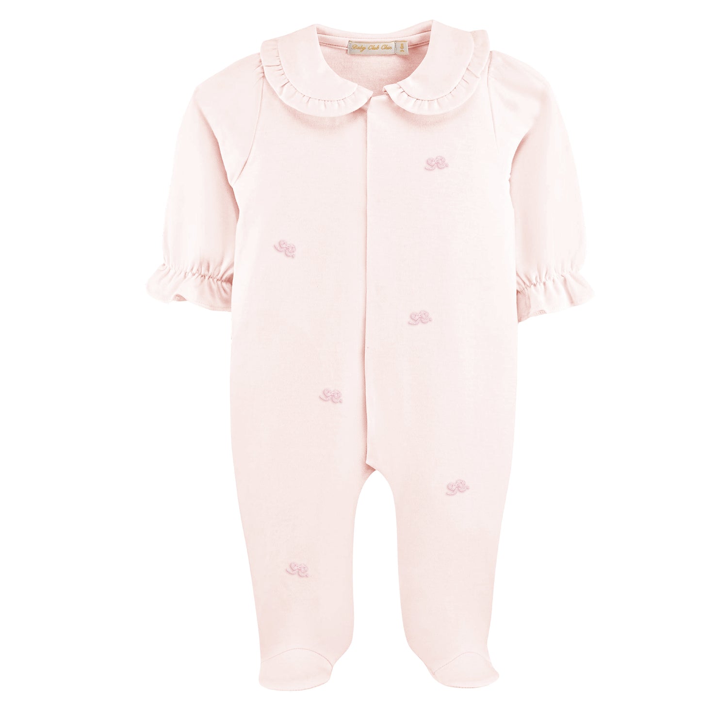 Little Bows Embroidered Pima Footie