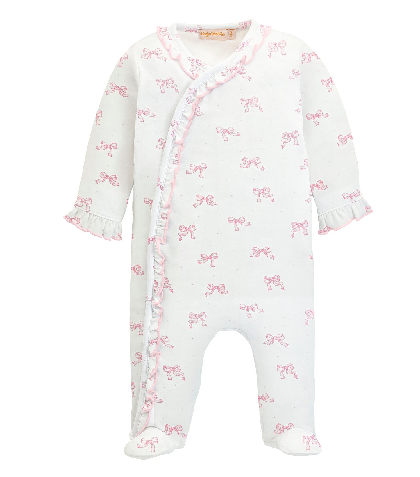 Pretty Bows Ruffle Pima Footie