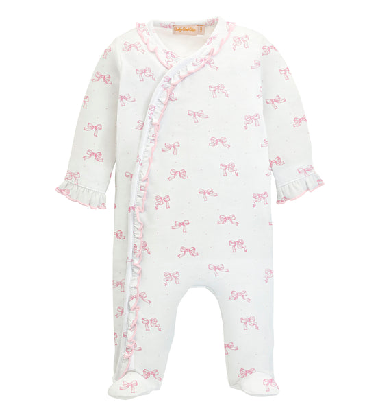 Pretty Bows Ruffle Pima Footie