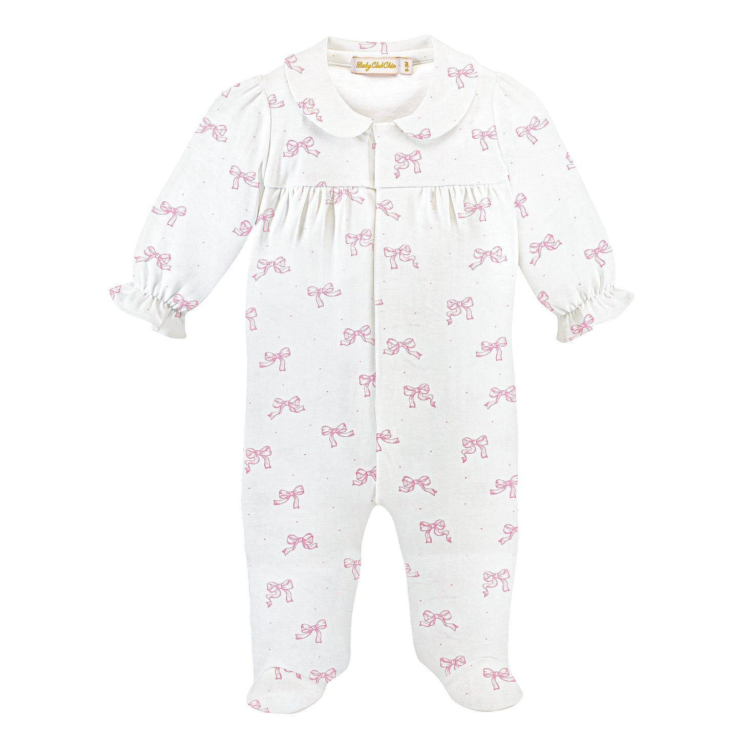 Pretty Bows Round Collar Pima Footie