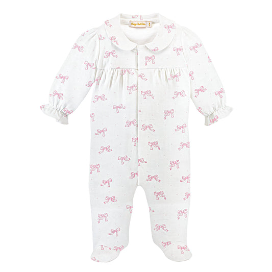 Pretty Bows Round Collar Pima Footie
