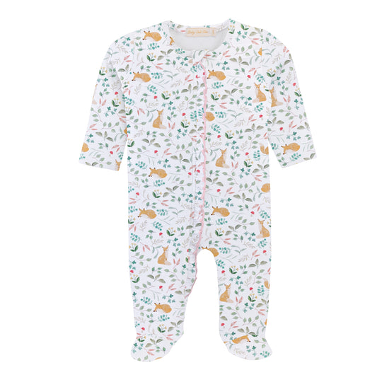 Forest Botany Ruffle Pima Zip Footie