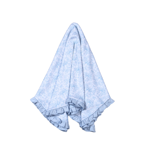 Sisi Blue Pima Receiving Blanket