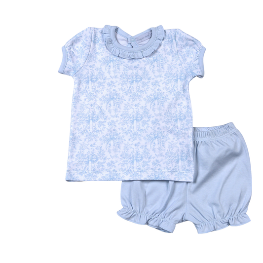 Sisi Blue Toile Pima Diaper Cover Set