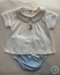 Little Hop Blue Embroidered Pima Shirt and Diaper Cover Set