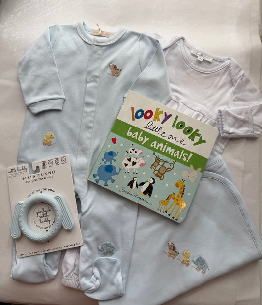 Premium Pima Baby Boy Embroidered Sweet Toys Gift Set